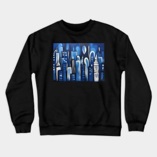 New York City in Picasso's Blue Period style Crewneck Sweatshirt